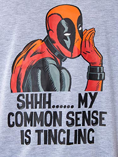 Marvel Men's Deadpool Pajamas Common Sense Is Tingling 2 Piece Shirt And Pants Sleep Set2