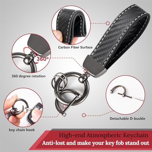 Image of Car Car Key Fob Cover for Nissan Kicks, Carbon-Fiber-Style Case,