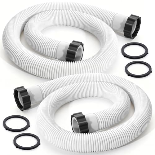 29060E 1.5 White Pool Pump Hose Replacement Compatible with Intex Sand Filters/Saltwater Systems & Coleman Above Ground Pools 59 Long Polyethylene Spiral Hose - 2Pack
