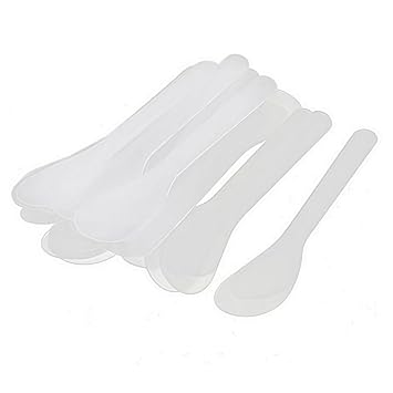 24PCS 13cm 5.2" Plastic Spatulas Spoon Makeup Cosmetic Mask Tip Spatula Skin Care Facial Cream Scoop For DIY Mixing Sampling Beauty Tool White