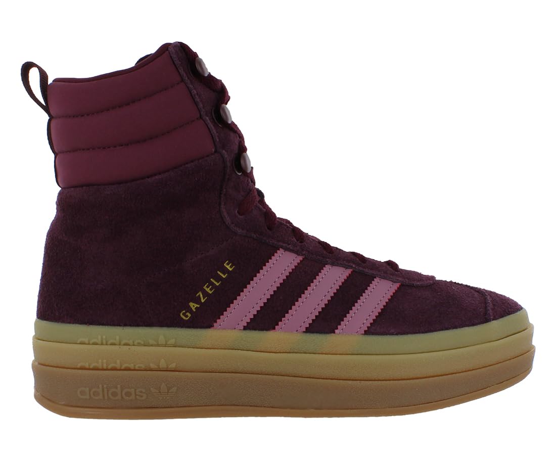 adidas Gazelle Boot Suede Womens Shoes Size 9, Color: Maroon/Wonder Orchid/Gold Metallic
