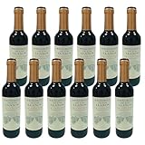 Deliex delicias de Extremadura. 12 Botellas pequeñas de vino Señorio de los Llanos crianza 37,5 cl. Vinos para Detalles invitados en Bodas (12)