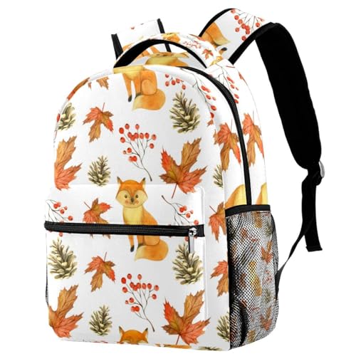 Sac à dos d'école grand volume avec motif renard pour ranger les grands classeurs