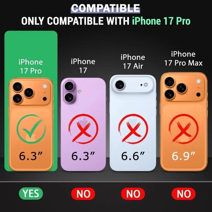 Image of Elzzi Magnetic for iPhone 17 Pro Case (2025)(Compatible with MagSafe)(Military Grade Drop Protection) Matte Shockproof with Anti-Fingerprint Phone Cover, 6.3''|Cosmic Orange