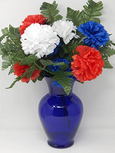 Floral Supply Online 8 3/4" Cobalt Blue Spring Garden Vase And Flower Guide Booklet- Decorative Glass Flower Vase For Floral Arrangements, Weddings, Home Decor Or Office. #TOP7