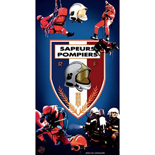 PROMOFLASH83 Serviette de Plage Sapeurs Pompiers ECUSSON 95x175 cm Cover