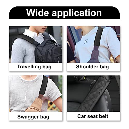 2Pcs Seat Belt Shoulder Pad Breathable Leather Car Seat Belt Cover, More Comfort Driving Cushion Helps Protect Your Neck And Shoulders, Univrisal For Car Truck, Suv (Black) #TOP5