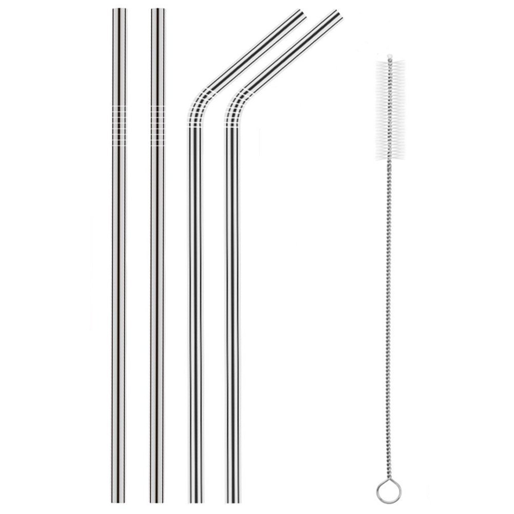Fancyku Stainless Steel Straws for Drinking with Brushes (2 Bent + 2 Straight +1 Brush) (B07BY8FG2L) Amazon Price History, Amazon Price Tracker