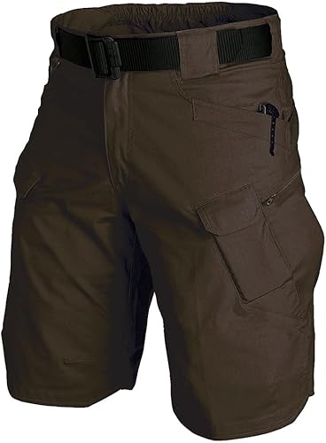 Pantalones cortos tácticos de entrenamiento para hombre, uso al aire libre, casual, de secado rápido, con múltiples bolsillos 28-46 (sin cinturón)