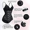 BRABIC-Lace-Bodysuit-for-Women-Tummy-Control-Shapewear-Sleeveless-Tops-V-Neck-Backless-Camisole-Jumpsuit-Shaper BRABIC Lace Bodysuit for Women Tummy Control Shapewear Sleeveless Tops V-Neck Backless Camisole Jumpsuit Shaper (Black, Medium)