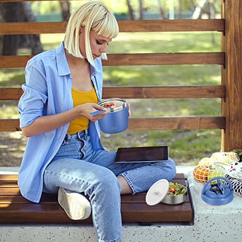 Image of Itslife 32oz Insulated Soup Thermo, Vacuum Stainless Steel Food Jar for Hot & Cold Food, Leakproof Wide Mouth Lunch Container with Spoon (Blue)
