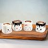 Hedume 4 Pack Ceramic Hot Chocolate Mugs, Cute Coffee Mug Set, Couple Matching Mugs, Anniversary Christmas Wedding Valentine's Day Gift
