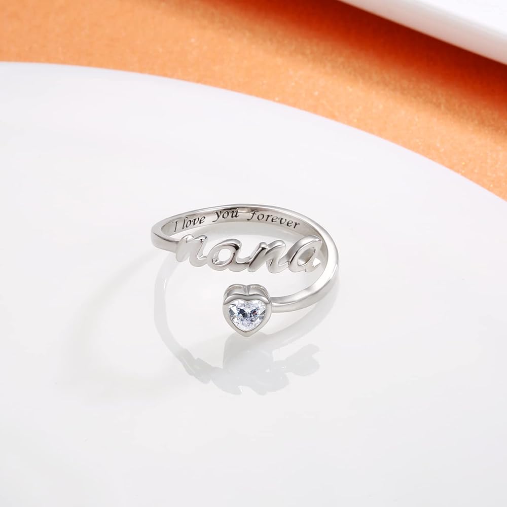 Nana Ring 925 Sterling Silver Adjustable Ring for Mom