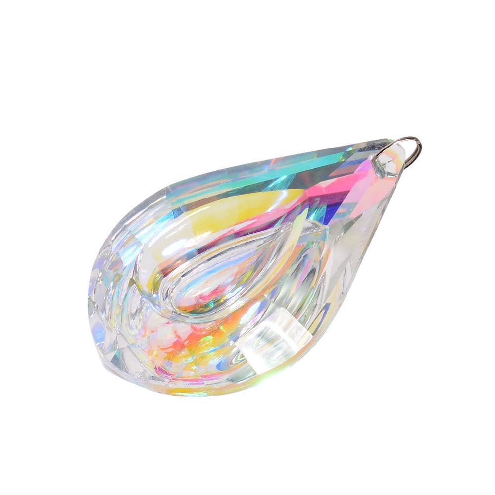 76mm Feng Shui Hanging Facted AB-Color Chandelier Parts DIY Crystals Prism Suncatcher Home Wedding Decor Accessories (Color : 76mm AB)