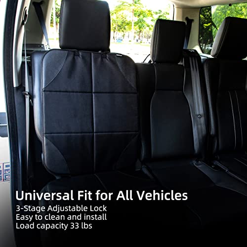 Amooca Car Seat Protector Durable Oxford Fabric and Faux Leather Seat Cover Protection Mat Universal Fit for Vehicles with Mesh Storage Pockets Pure Black Black 2 Pack by Amooca - Image 7