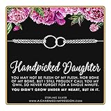 Handpicked Daughter • Bonus Daughter Jewelry • Sterling Silver Bracelet • Adopted Daughter...
