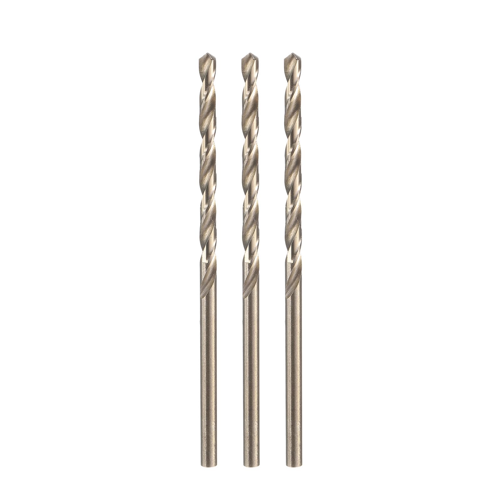 uxcell 3pcs 7/64" M35 Cobalt Twist Drill Bits, High-Speed Steel Jobber Drill Bit for Stainless Steel, Hardened Metal, Cast Iron, Aluminum, Copper,