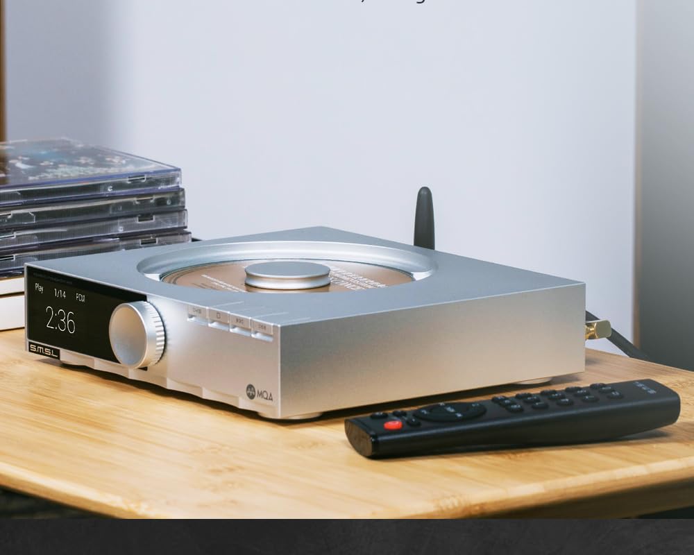 S.M.S.L PL200 Vibrationsfester kompakter MQA-CD Multifunktionsspieler USB DAC Multi-Eingang | USB/Bluetooth/CD | Multi-Ausgang | RCA/XLR/Kopfhörer gehärtetes Glas Display voll funktionsfähig
