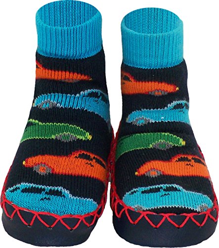 Konfetti Crazy Cars Slipper Sock Swedish Moccasin