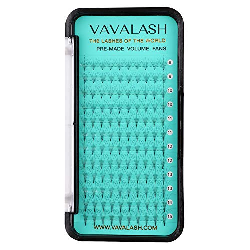 Eyelash Extensions 3D 4D 5D 6D 8D 9D 10D Thickness 0.07/0.1 C/D Curl Eyelashes Middle Stem & Long Stem Heat Bonded Premade Fans Russian Volume Lash Extensions Supplies (Middle Stem 5D-0.07-C-17mm)