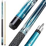 Winucue Billard Queue, 58'' Billiard Cue Stick mit 13mm Spitzen für Professionelle Billardspieler, Pool Cue mit Anti-Rutschfaden Griff für Billard House Bar Pool Tisch Sport 8/9 Ball, Blau 20oz