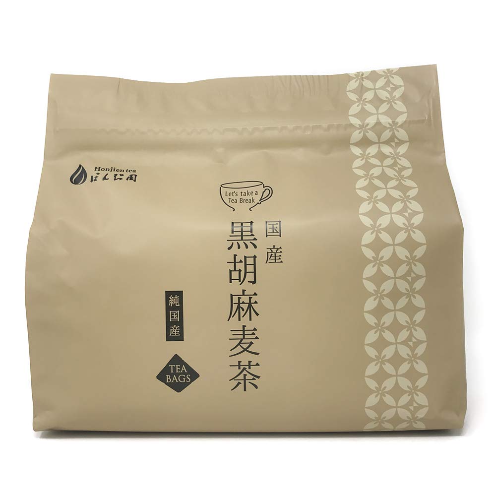 Honjien tea 黒胡麻麦茶 国産 ティーバッグ 10g×40p 大袋 健康茶 黒ゴマ麦茶 ごま麦茶 胡麻麦茶 むぎ茶 ムギ茶 ノンカフェイン