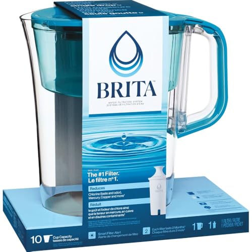 Brita Tahoe Large 10 Cup Water Filter Pitcher with Smart Light Filter Reminder and 1 Standard Filter- Transparent Teal - image 8