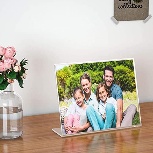 Image of Parikshit Sublimation 6x4 inch 2pcs Landscape Acrylic Sign Holder Table top Display Stand for Exhibition menu Photo Flyer brochure (4X6 Inch - 2pc, Landscape)