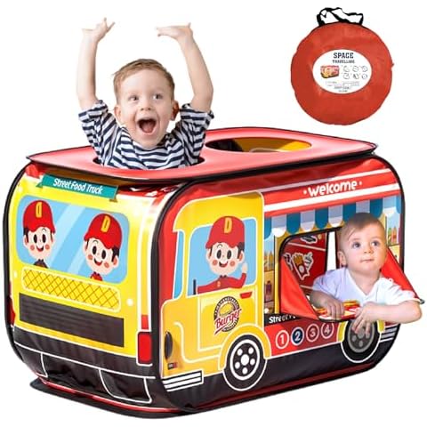 Pop Up Tent for Kids.Food Truck Play Tent.Large, Easy to Organize Lemonade Stand for Kids.Food Truck Toy.Birthday Gift for Girls & Boys.Can Be Played with by 2-3 Kids Cover