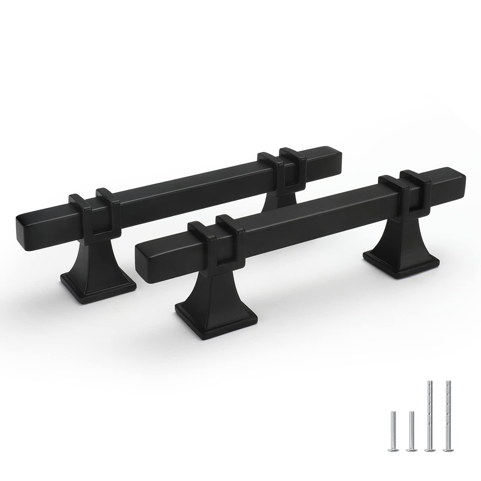 Poignées d'armoire noires anti-traces 76 mm Goldenwarm en acier robuste
