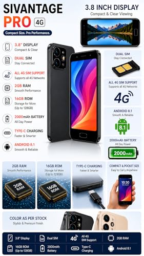 Image of SIVANTAGE PRO 3.8 INCH Display 4G Smartphone All 4G SIM Support Android(Color Depend on Stock)