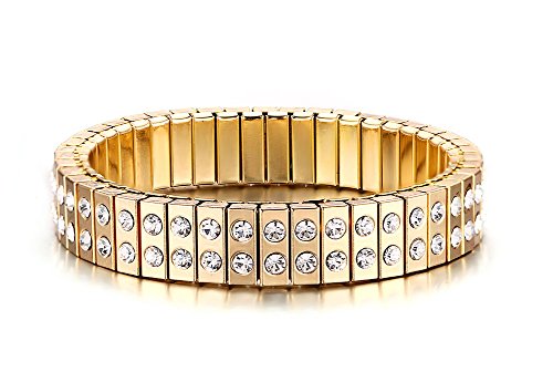 Bracelet élastique femme strass doré pour sublimer vos soirées chic