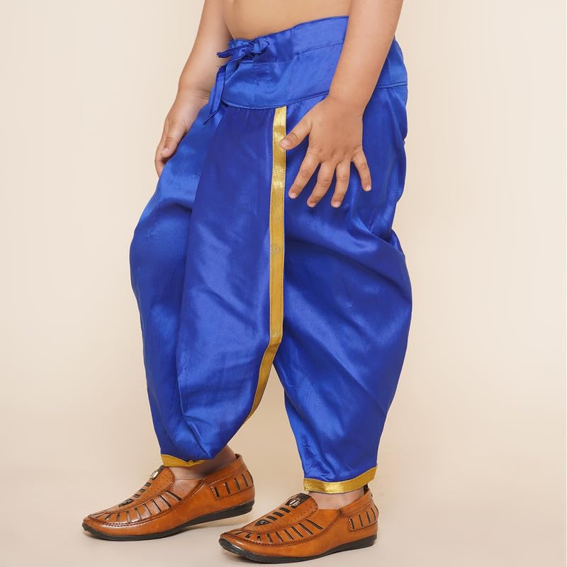 SETHUKRISHNA Boys Readymade Colour Dhotipant (04-05 Years, BD170405) Blue - Image 4 thumbnail