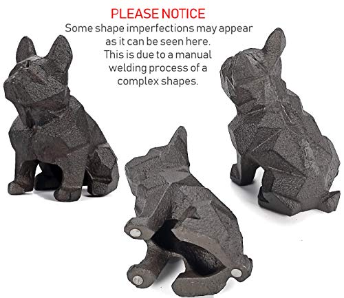 Ambipolar Decorative Bookends Geometric Dog Theme , Heavy Duty Cast Iron, Dog Statue, Vintage Shelf Decor, Antique Black (2 Pack), T5-8
