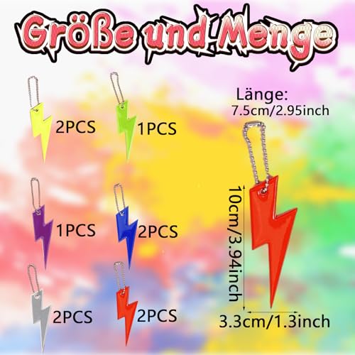 Xuigort 10 Stücke Reflektoren Anhänger Kinder, Schulranzen Reflektor Anhänger Schlüsselanhänger, Erwachsene, Reflektoren Schulranzen, für Schultaschen, Kleidung, Schlüssel, Schulranzen, Fahrrad