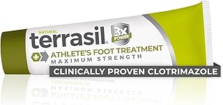 terrasil Athletes Foot Cream with Clinically Proven 1% Clotrimazole, Extra Strength Antifungal Ointment for Treatment of Itchy Feet & Peeling Skin, for Men and Women (1oz)
