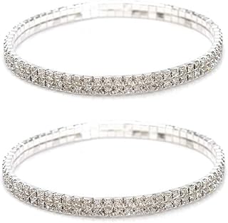 Sexy Anklets for Women Crystal Rhinestone Stretch Tennis Ankle Elastic B...