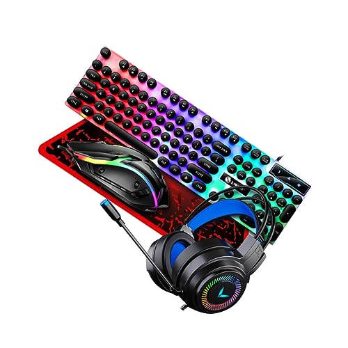 OSALADI キーボード マウス ヘッドホン マウスパッド 接続 ゲーミング用コンピューターアクセサリー エルゴノミック設計 長使用 作業 勉強 ゲーム