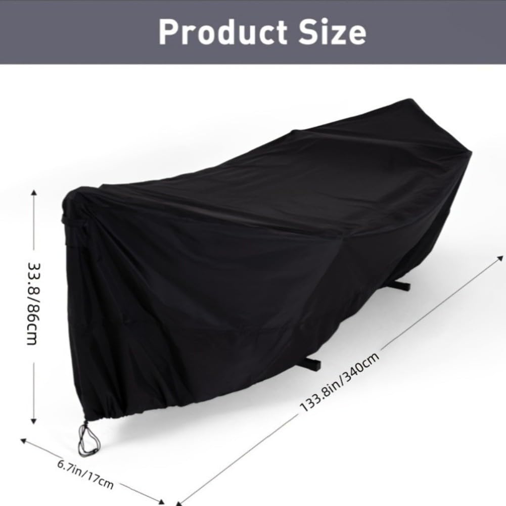 FUBESK Funda para silla colgante de tela Oxford para patio al aire libre, protector de muebles de jardín con protector contra la lluvia UV, para aspiradora de robot negro, 420 x 17 x 100 cm, piezas de