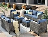 ovios Patio Furniture Set 6 PCS Outdoor Sectional Sofa Set with Loveseat Chairs Ottomans High Back S