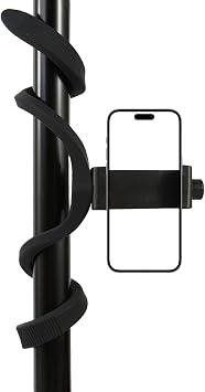 U-Shaped Flexible Phone Holder for Treadmill, Peloton, Stroller, Shopping Cart, Desk Portable 21-inch Gooseneck Long Arm Phone Mount, Fits 4.7"-6.9" Smartphones, with 17mm Ball Adapter 1/4" Threaded