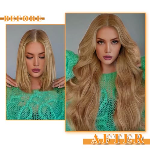 Image of YDDM 20 Inch Tape in Hair Extensions Human Hair Light Brown, 20pcs 100% Remy Human Hair Straight Seamless Invisible Tape in Hair Extensions(30#, 20 Inch)
