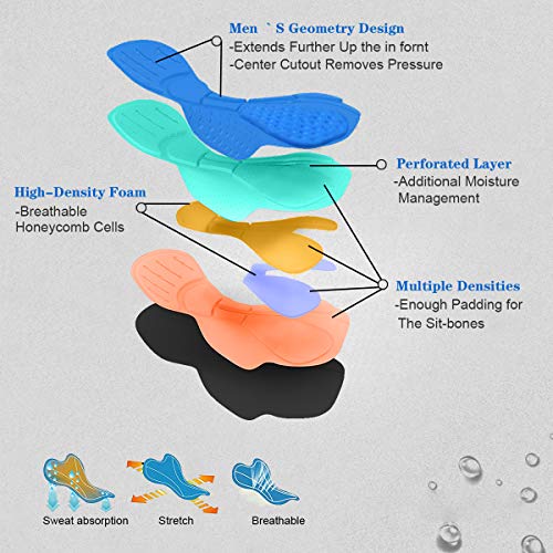 image for MEETYOO Men's Cycling Bib Shorts, 3D Padded Short Bike Bib, Quick Dry 