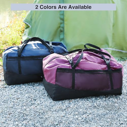 100L Extra Large Foldable Duffle Bag for Travel & Storage, Lightweight Waterproof Sports Tote Bag, Durable 1680D Nylon Material Luggage Bag for Men Women, Blue3