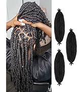 3 Packs Springy Afro Twist Hair with Crochet Hook, 16 Inch Pre-Separated Marley Crochet Braiding ...