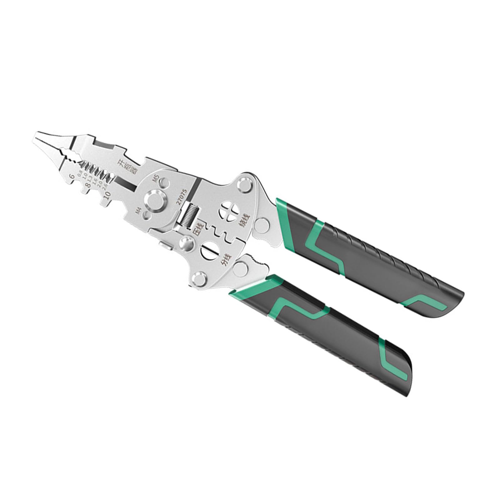Multiple Task Electrician Tool Foldable Wire Stripper Pliers with Integrated Cutting Twisting Steel Construction Foldable Needle Nose Pliers