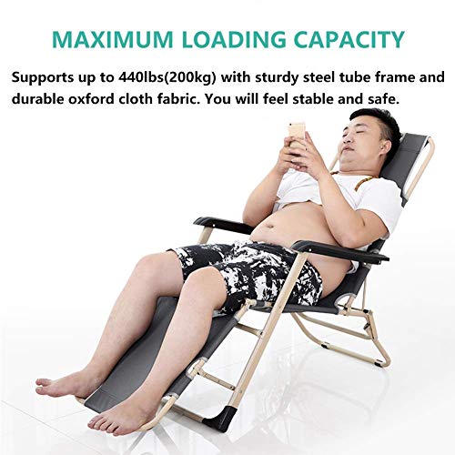 Fauteuil inclinable robuste à gravité zéro rembourré pliant