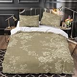 DFGHJKLZXVB Papel Pintado Floral 3D Impresión Funda de edredón 3pz Microfibra Resistente Estilo francés Vintage Edredón Funda 2 Fundas antidesvanecimiento Decoración Familia Single (135x200cm)