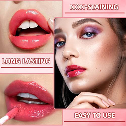 4Pcs Lip Tint Stain Set, Velvet Lip Stain Lip Gloss Lip And Cheek Tint Multipurpose Liquid Blush, Moisturizing Non Sticky Tinted Lip Gloss, Lip Plumping Long Lasting Waterproof Liquid Lipstick Set #TOP2