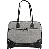 Mobile Edge Women's Herringbone Laptop Handbag Tote, Black, 16 Inch PC and 17 Inch MacBook, Padded, Tablet Section, Business, Student MEWHCL